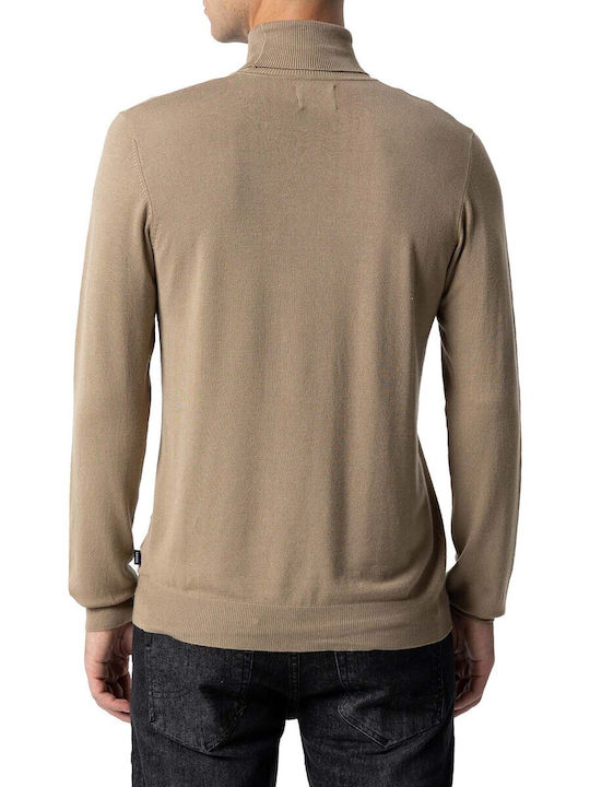 Tiffosi Herren Langarm-Pullover Rollkragen Beige