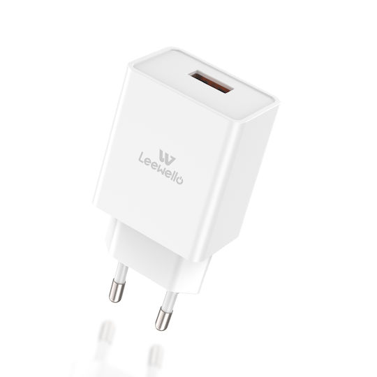 Leewello Încărcător cu Port USB-A și Cablu USB-C 20W Albς (Lw-152)