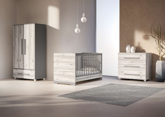 Oslo Baby Kommode mit 3 Schubladen Gray 91x50x95cm