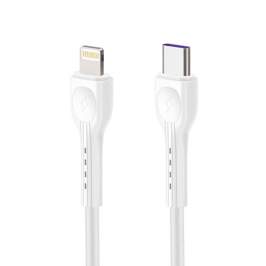 Leewello с USB-A порт и USB-C порт и кабел Lightning 20W Бял (Lw-153)