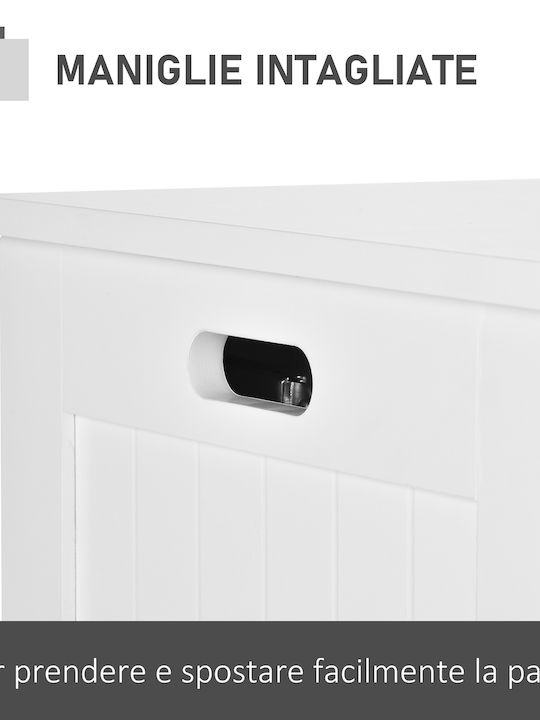 HomCom Διακοσμητικό Μπαούλο Ξύλινο Λευκό 81x40x46εκ.