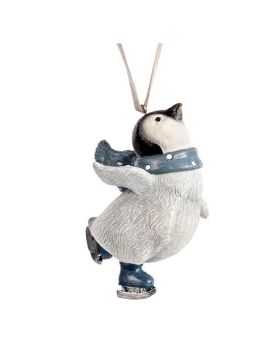Hängender Pinguin Ornament Polyresin Weiß 6x5cm