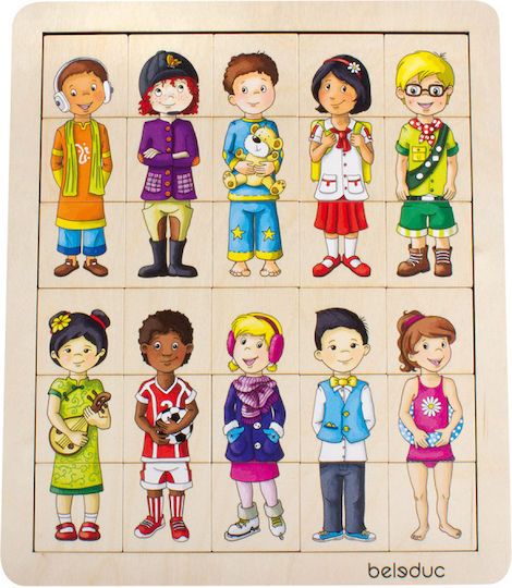 Holz Kinder Steckpuzzle Mix & Match Kinder 30pcs Beleduc