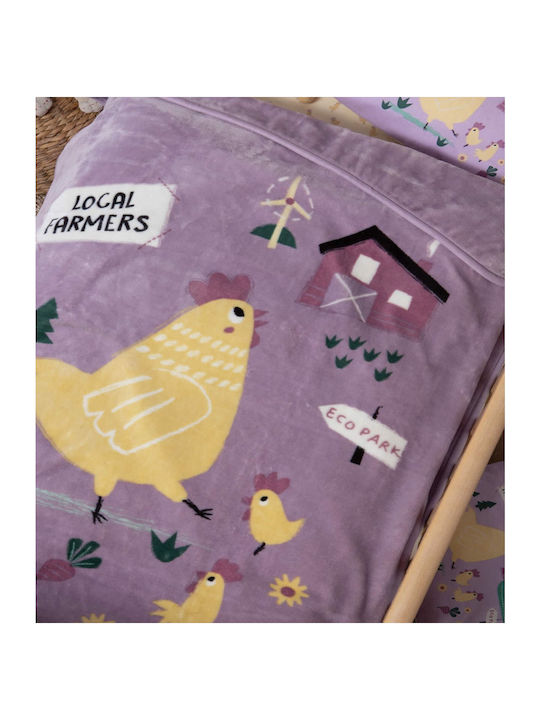 Nef-Nef Homeware Blanket Nursery Swaddling Blankets Piu Piu Velvet Purple 75x100cm