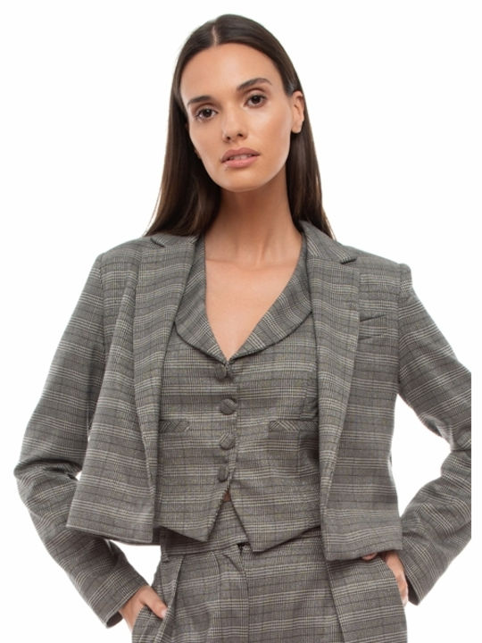 Raffaella Collection Short Women's Blazer Gray