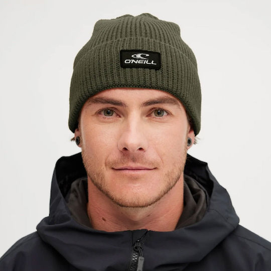 Beanie Unisex Σκούφος Πλεκτός σε Χακί χρώμα