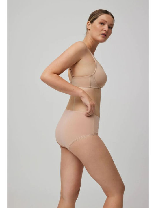 Ysabel Mora Baumwolle Hochtailliert Damen Slip Nahtlos Beige