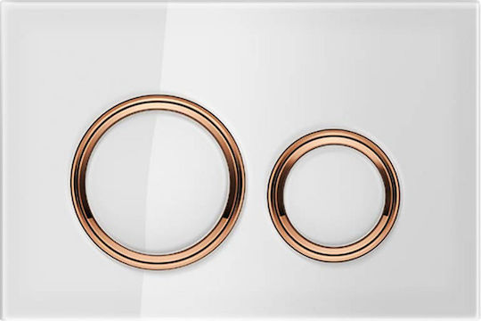 Geberit Sigma 21 Flush Plate Dual Flush White Glass / Red Gold