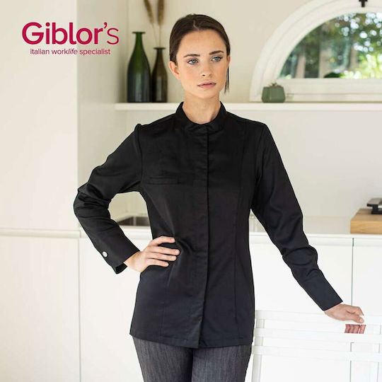 Giblor's Mantel Koch Damen Weiß mit Langärmelig
