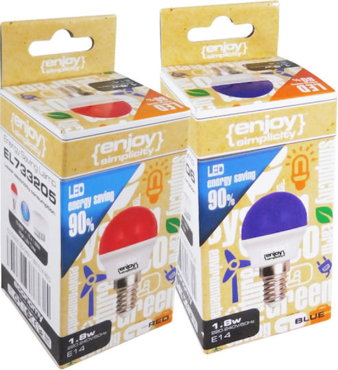 Elvhx Enjoy Simplicity LED Bulb 1.8W 72mm for Socket E14 and Shape G45 Green 160lm