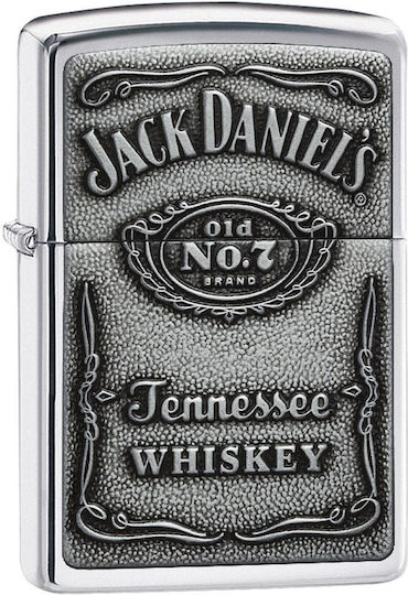 Zippo Jack Daniel's Ветроустойчив Запалка с Пламък в Сребрист Цвят