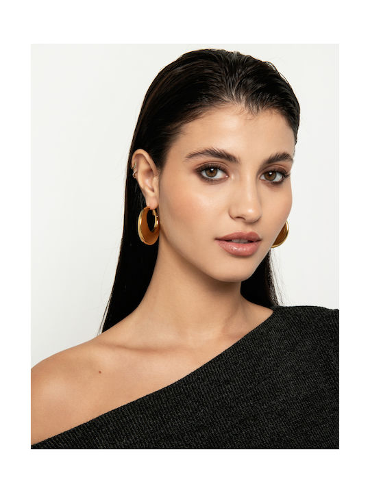 Toi&Moi Earrings Hoops made of Steel Gold Plated