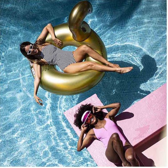 Swim Essentials Φουσκωτή Σαμπρέλα Θαλάσσης Κύκνος Χρυσή 110x95cm