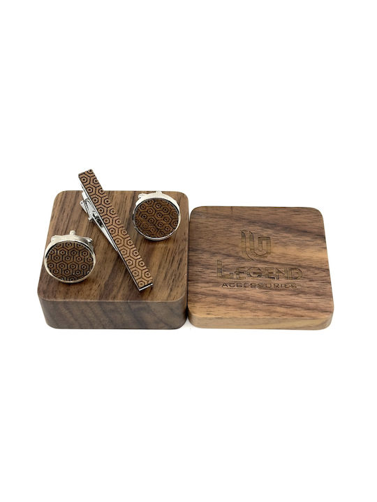 Legend Accessories Wooden Cufflinks Brown