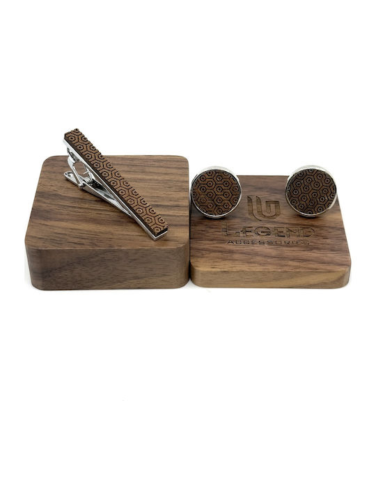 Legend Accessories Cufflinks Made Of Wood In Brown Colour