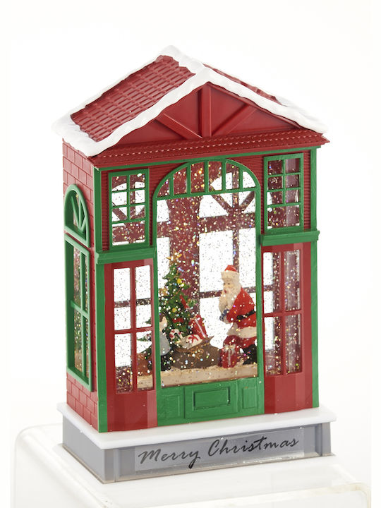 TnS Little house Christmas Snowball Illuminated with Santa Claus 16x9.3x25.5cm