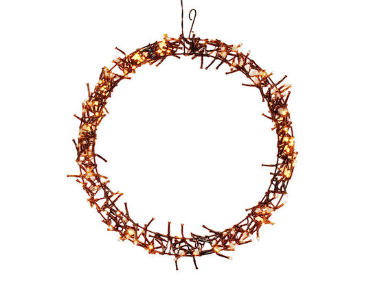 Weihnachtsdekoration Kunststoff Kranz Beleuchtet Strom mit Durchmesser 48cm.