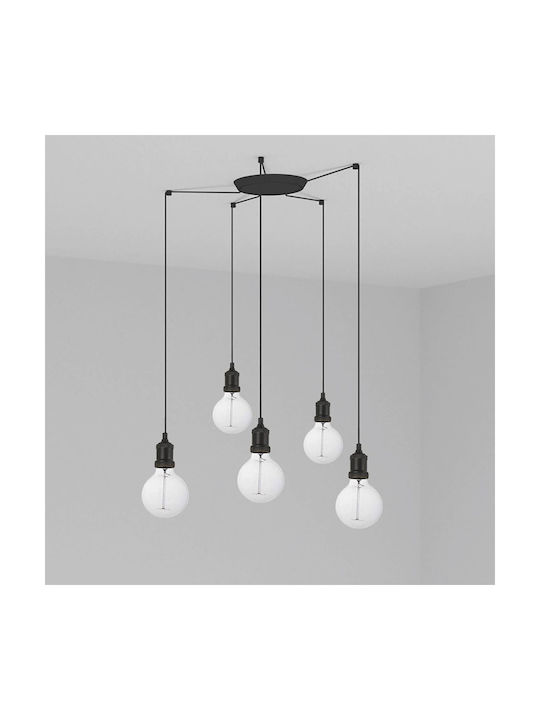 Faro Barcelona Pendant Chandelier for 5 Bulbs E27 Black