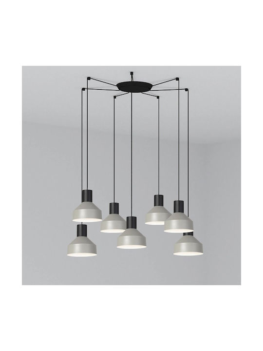 Faro Barcelona Kombo Pendant Chandelier for 7 Bulbs E27 Gray