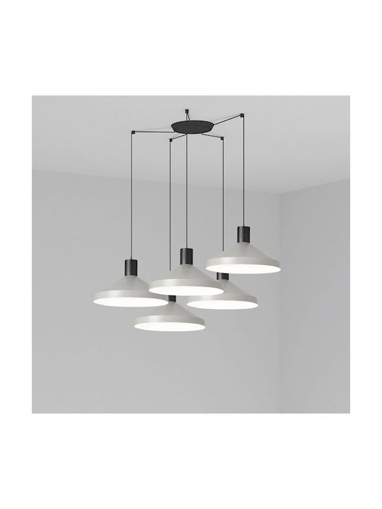 Faro Barcelona Kombo Pendant Chandelier for 5 Bulbs E27 Gray