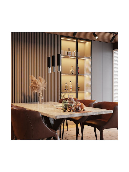 Sollux Loopez 3L Pendant Light Black Rail with Socket GU10 45x14x31cm