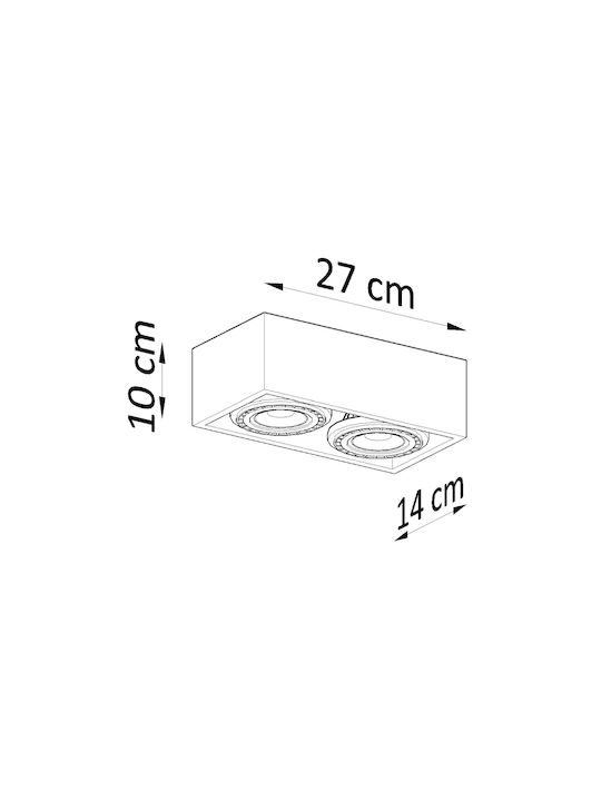 Sollux Quatro 2 Double Spot with Socket GU10 in Brown Color