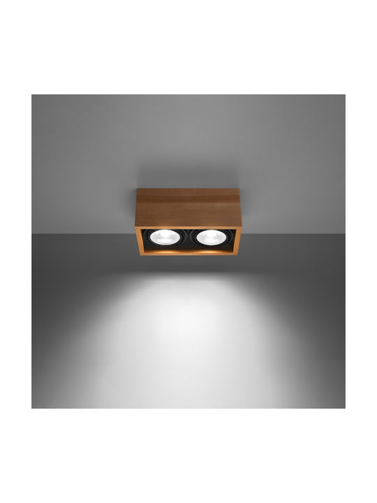 Sollux Quatro 2 Double Spot with Socket GU10 in Brown Color