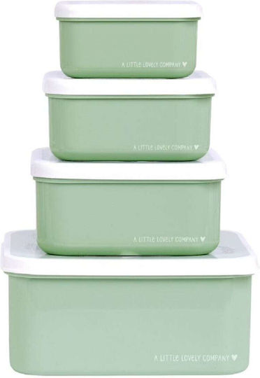 A Little Lovely Company Forest Friends Plastic Kids' Lunch Set 0.85lt Green x x 6cm