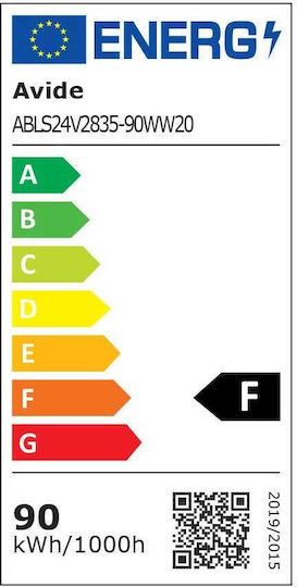 Avide Ταινία LED ABLS24V2835-90WW20 24V Θερμό Λευκό Φως 5m Τύπου SMD2835