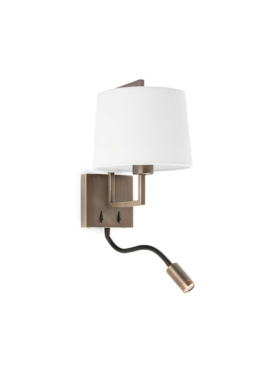 Faro Barcelona Modern Lamp Wall with Socket E27 and Switch Gold 19x28cm