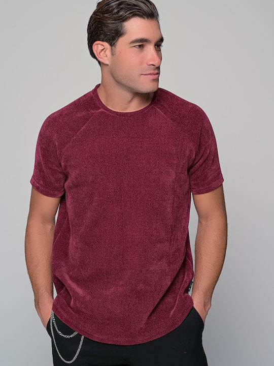 Ben Tailor Herren T-Shirt Kurzarm Burgundisch