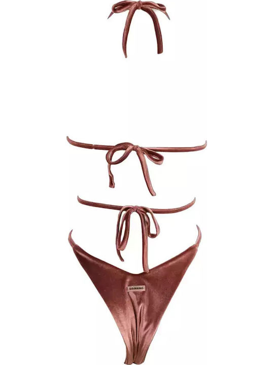 Bikini Set Triangle & Beige Brazil