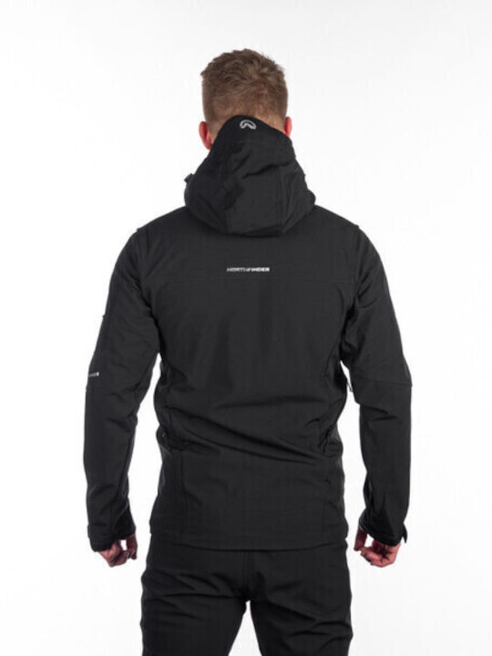 Northfinder Geacă pentru bărbați Softshell Impermeabil și rezistent la vânt Black