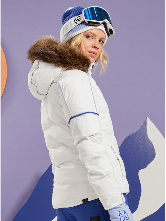 Roxy Insulated ERJTJ03412-WBB0 Γυναικείο Μπουφάν για Σκι & Snowboard Λευκό