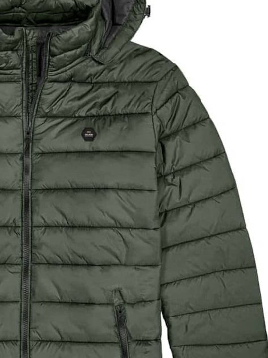 Double Men's Winter Puffer Jacket Khaki