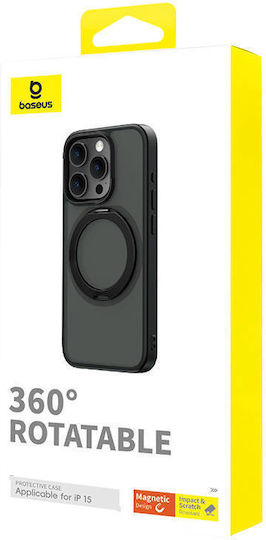 Baseus Series 360 Full Cover Silicon 1mm Magnetic Negru (iPhone 15)