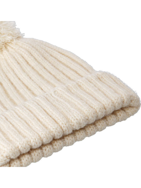Beanie Unisex Σκούφος Πλεκτός σε Μπεζ χρώμα