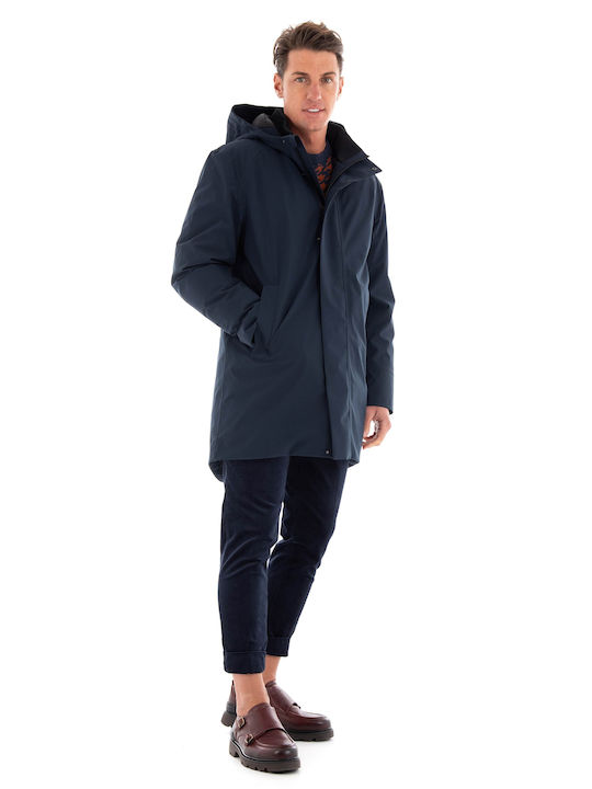 Selected Men's Winter Parka Jacket Navy Blue