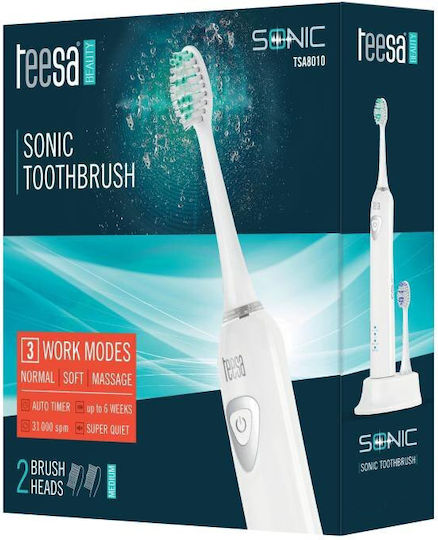 Teesa Sonic TSA8010 Ηλεκτρική Οδοντόβουρτσα με Χρονομετρητή Λευκή