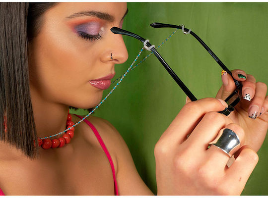 Theodora's Jewellery Αλυσίδα Γυαλιών Ασημί