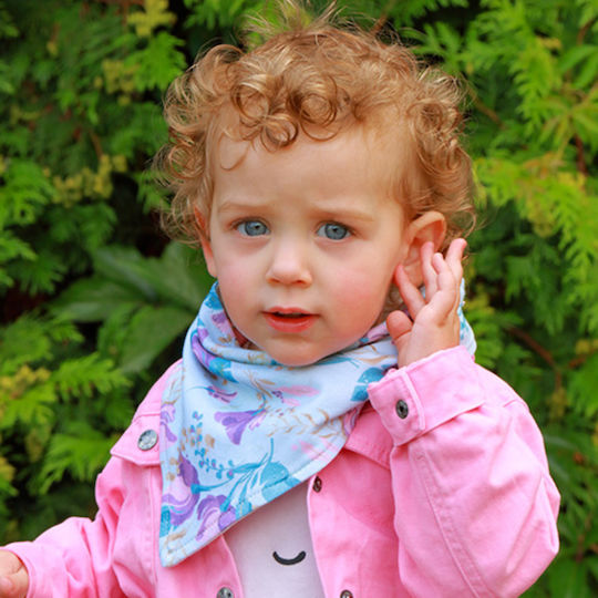 Babyono Floral Bandana Made of 100% Cotton with Button Floral for 0 m+ 2 Pieces