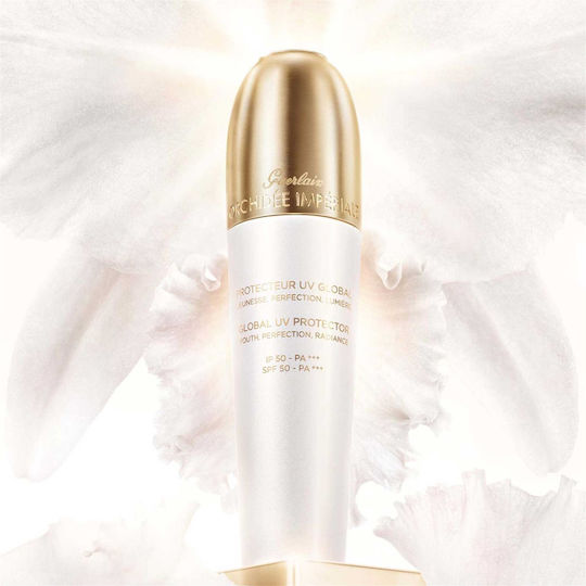 Guerlain Orchidée Impériale Brightening Global UV Protector Cremă de Față de Zi cu SPF50 pentru Reconstrucție & Imperfecțiuni cu Peptide 30ml