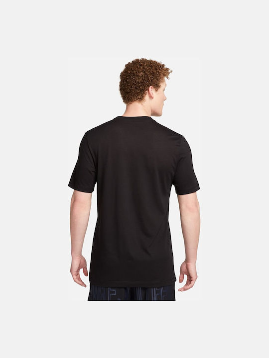 Nike Ανδρικό Αθλητικό T-shirt Κοντομάνικο Dri-Fit Μαύρο