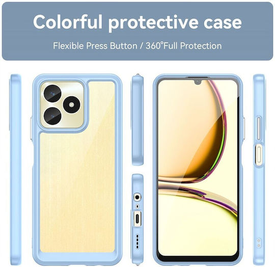 Colorful Series Umschlag Rückseite Silikon Blau (Realme C51)