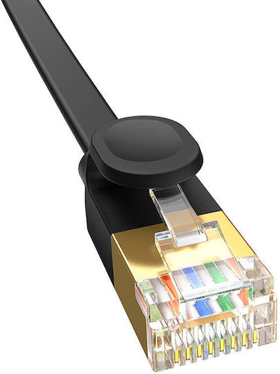 Baseus Flat Cat.7 (10Gbps) Καλώδιο Δικτύου Ethernet 8m Μαύρο