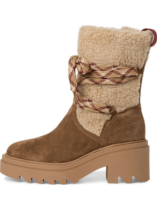 Stiefeletten Damen mit Pelz Beige