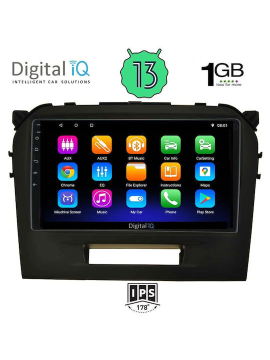 Digital IQ Car Audio System for Suzuki Vitara 2016-2022 (Bluetooth/USB/WiFi/GPS/Apple-Carplay/Android-Auto) with Touch Screen 9"