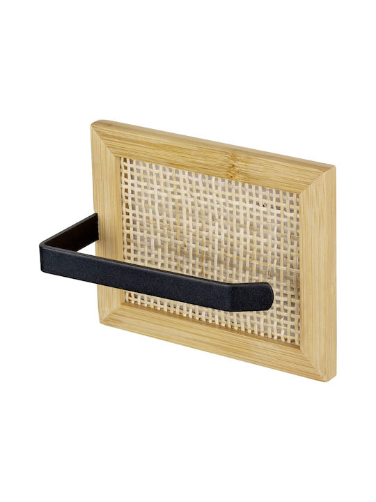 Wenko Wall-mounted Paper Holder Bamboo Black