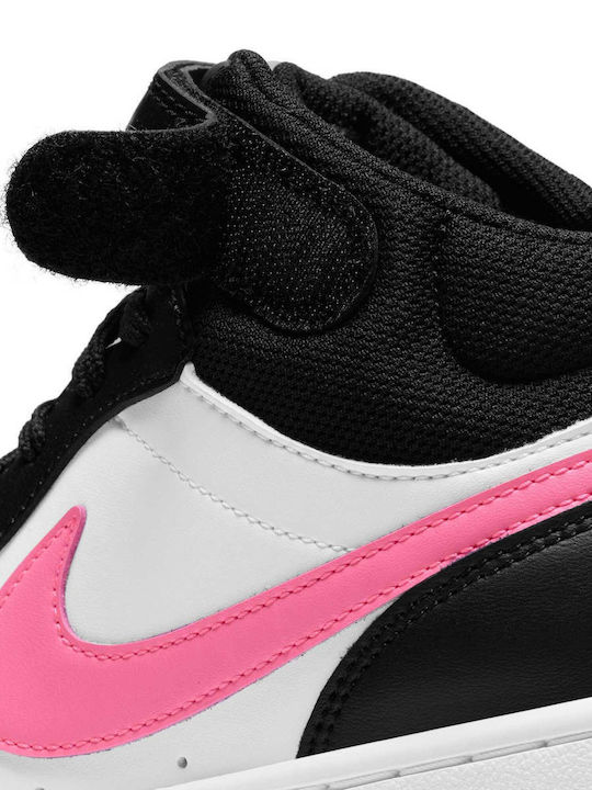 Court Borough Παιδικά Sneakers High με Σκρατς Μαύρα CD7782-005