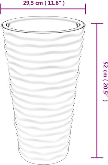vidaXL Γλάστρα Πλαστική Ανθρακί με Πιάτο 29.5x52εκ.